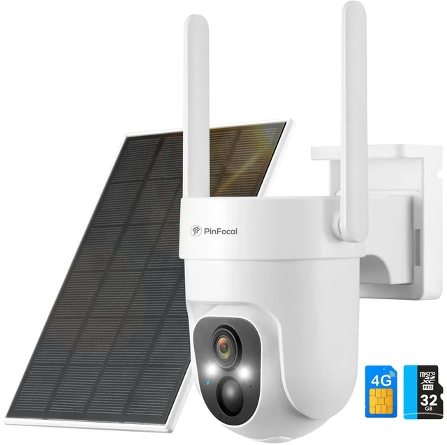 Alt view image 6 of 10 - PinFocal 4G LTE Cellular Security Camera Wireless Outdoor, No WiFi Needed, 2K Color Night Vision, 360 View Pan/Tilt, 2 Way Talk, PIR Motion Sensor, Built-in SIM Card (Support Verizon/AT&T/T-Mobile)