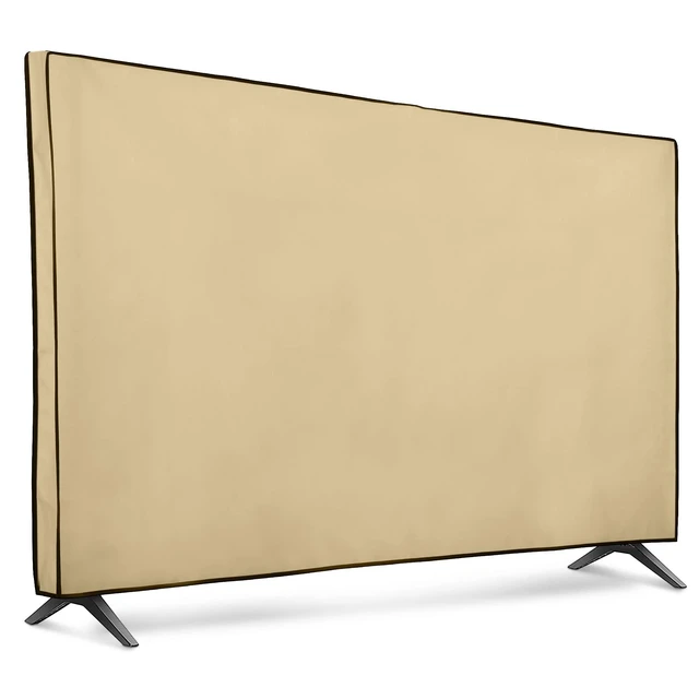 Alt view image 6 of 10 - kwmobile Indoor 65" TV Cover Television Dust Cover Screen Protector TV Screen Dust Protection Synthetic Fabric Beige
