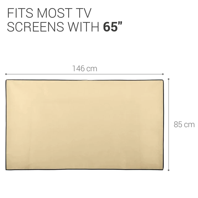 Alt view image 8 of 10 - kwmobile Indoor 65" TV Cover Television Dust Cover Screen Protector TV Screen Dust Protection Synthetic Fabric Beige