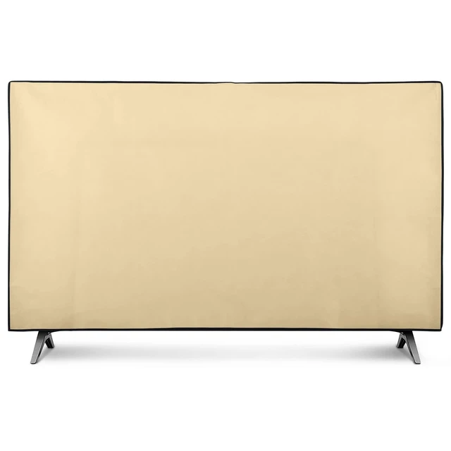 Alt view image 10 of 10 - kwmobile Indoor 65" TV Cover Television Dust Cover Screen Protector TV Screen Dust Protection Synthetic Fabric Beige