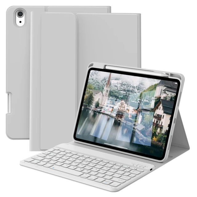 Alt view image 6 of 10 - ZOPSGYU Case with Keyboard for iPad 11th/10th Genration with Pencil Holder, Magnetically Detachable Wireless Bluetooth Keyboard Cover for or iPad 11 inch A16 2025 10th Gen 10.9 Inch 2022, Gray