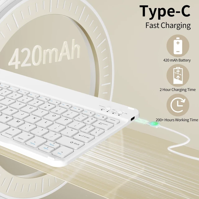 Alt view image 8 of 10 - ZOPSGYU Case with Keyboard for iPad 11th/10th Genration with Pencil Holder, Magnetically Detachable Wireless Bluetooth Keyboard Cover for or iPad 11 inch A16 2025 10th Gen 10.9 Inch 2022, Gray