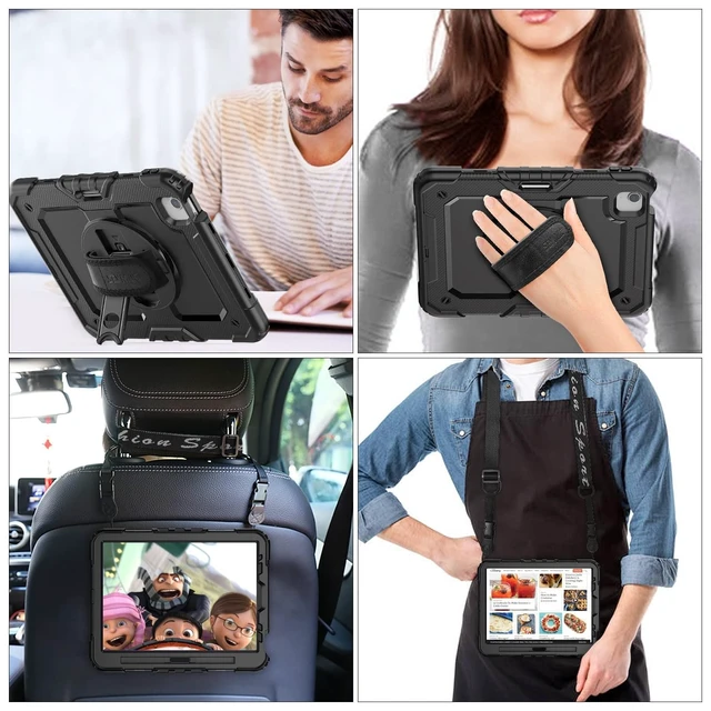 Alt view image 10 of 10 - SEYMAC stock Case for iPad Air 5th/4th Generation/Pro 11 (4th/3rd/2nd) with Screen Protector Pen Holder, 360 Rotate Hand Strap/Stand Case for iPad Air 5th/4th Gen 10.9''/ Pro 11'' (Black)