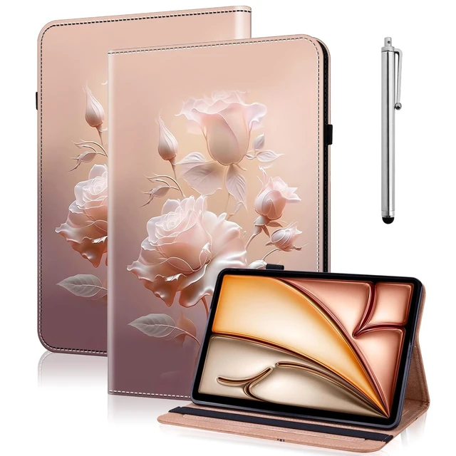 Alt view image 6 of 10 - VODEFOX Case for 7" Paperwhite 12th Generation 2025/2024 PU Leather Cover - Ceramic Roses