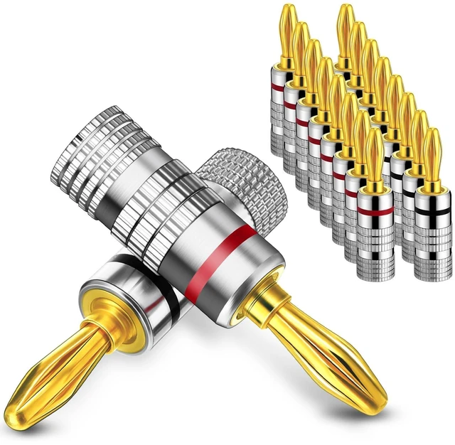 Alt view image 6 of 10 - Yaocom 24 Pairs/ 48 Pcs Banana Plugs 24k Gold Plated Dual Screw Type Speaker Cable Connector Terminal for Speaker Wire, Wall Plate, Home Theater, Audio/Video Receiver, Amplifiers and Sound Systems