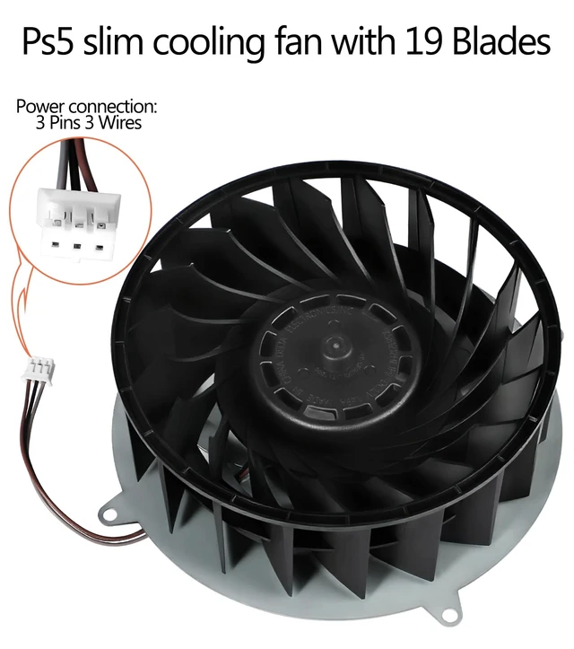 Alt view image 2 of 7 - Ceozon Replacement Internal CPU Cooling Fan 19 Blades Ultra-Quiet High-Speed Motor Compatible with PS5 Slim Disc/Digital Edition, Includes T8 Screwdriver