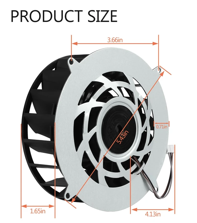 Alt view image 7 of 7 - Ceozon Replacement Internal CPU Cooling Fan 19 Blades Ultra-Quiet High-Speed Motor Compatible with PS5 Slim Disc/Digital Edition, Includes T8 Screwdriver