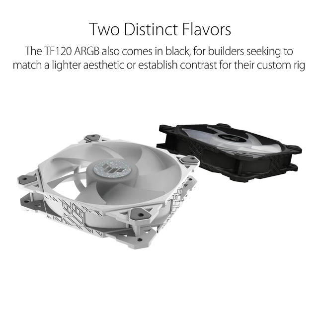 Alt view image 5 of 7 - ASUS TUF Gaming TF120 ARGB Case Fan White Edition | 120mm PWM Case Fan, Advanced Fluid Dynamic Bearing (FDB), Double-Layer LED Array, Aura Sync, High Airflow