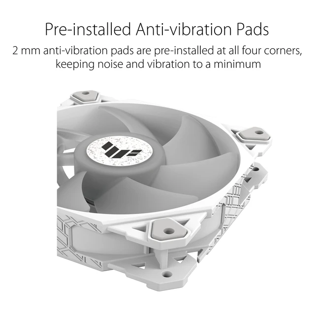 Alt view image 7 of 7 - ASUS TUF Gaming TF120 ARGB Case Fan White Edition | 120mm PWM Case Fan, Advanced Fluid Dynamic Bearing (FDB), Double-Layer LED Array, Aura Sync, High Airflow
