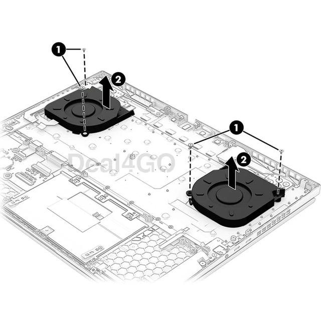 Alt view image 3 of 6 - Deal4GO 60W 12V CPU GPU Graphics Cooling Fan kit N43728-001 Replacement for HP Transcend 16-U 16-U0000 2023 with RTX 4050 Graphics