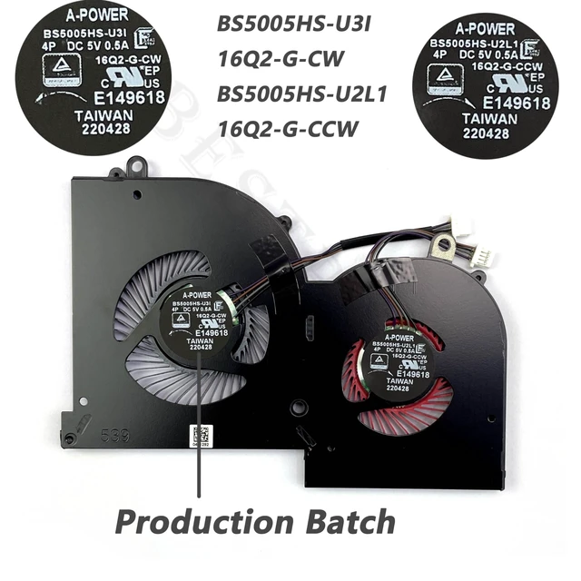 Alt view image 5 of 7 - Original CPU+GPU Cooling Fan Replacement for MSI GS65 Stealth Thin | for P/N: MS-16Q1 MS-16Q2 MS-16Q3, 16Q2-CPU 16Q2-G-CCW (Note: Only for Thin Series)