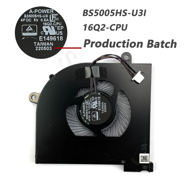Alt view image 6 of 7 - Original CPU+GPU Cooling Fan Replacement for MSI GS65 Stealth Thin | for P/N: MS-16Q1 MS-16Q2 MS-16Q3, 16Q2-CPU 16Q2-G-CCW (Note: Only for Thin Series)