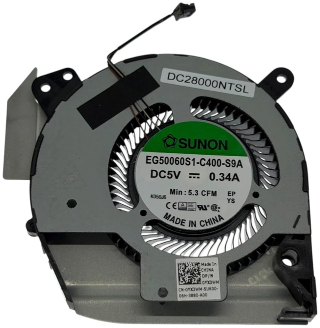 Main image of CPU Cooling Fan for Dell Latitude 5401, Model 0WG3PW, WG3PW, 0YX3WM, YX3WM,(Integrated Graphics UMA), DC28000NVSL, DC28000NTSL, EG50060S1-C400-S9A, EG50060S1-C420-S9A