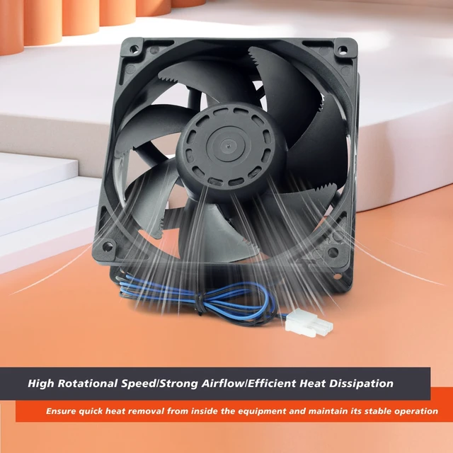 Alt view image 2 of 7 - Mhrxusd 2 Pack XY-12038B2H High Air Volume EC-Fan fit for hte12038d Fan 110V-220V 0.06A 50/60HZ 12CM 120×120×38mm for Ice Maker Cabinet Cooling