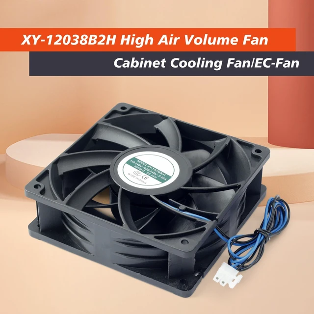 Alt view image 3 of 7 - Mhrxusd 2 Pack XY-12038B2H High Air Volume EC-Fan fit for hte12038d Fan 110V-220V 0.06A 50/60HZ 12CM 120×120×38mm for Ice Maker Cabinet Cooling