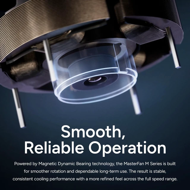 Alt view image 6 of 7 - Cooler Master MasterFan M120 Case Fan, High Static Pressure, LCP Blades | 120mm Fan Size, High Static Pressure, LCP Blades, Magnetic Dynamic Bearing, PWM Quiet Cooling, Aluminum Frame