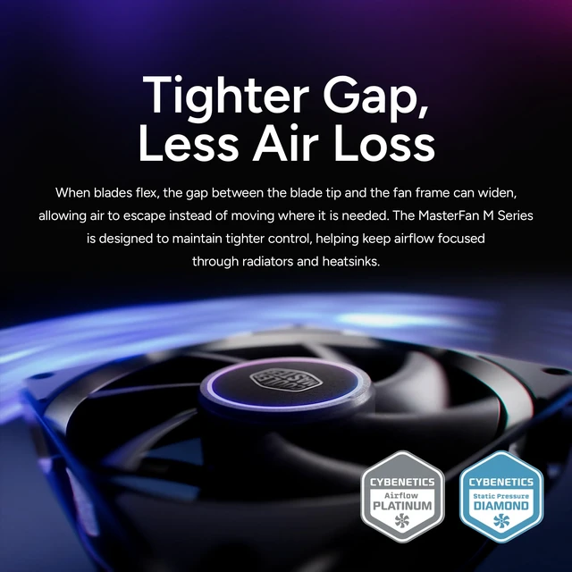 Alt view image 7 of 7 - Cooler Master MasterFan M120 Case Fan, High Static Pressure, LCP Blades | 120mm Fan Size, High Static Pressure, LCP Blades, Magnetic Dynamic Bearing, PWM Quiet Cooling, Aluminum Frame