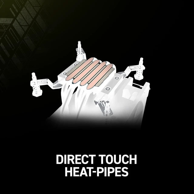 Alt view image 3 of 7 - MSI MAG COREFROZR AA13 White - ARGB CPU Air Cooler - LGA 1700/1851 / AM5/AM4 Compatible - 120mm ARGB PWM Fan - Direct Touch Heat-Pipes - Pre-Applied Thermal Paste - White
