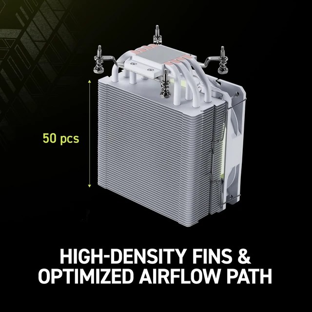 Alt view image 6 of 7 - MSI MAG COREFROZR AA13 White - ARGB CPU Air Cooler - LGA 1700/1851 / AM5/AM4 Compatible - 120mm ARGB PWM Fan - Direct Touch Heat-Pipes - Pre-Applied Thermal Paste - White