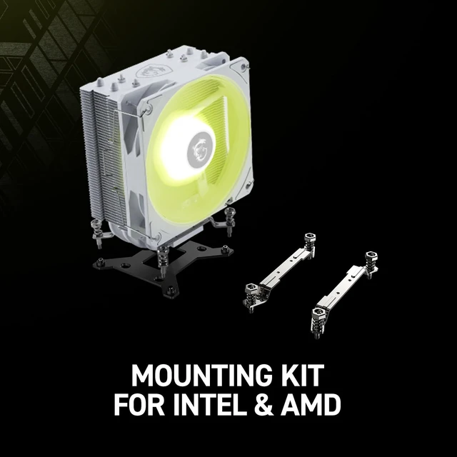 Alt view image 7 of 7 - MSI MAG COREFROZR AA13 White - ARGB CPU Air Cooler - LGA 1700/1851 / AM5/AM4 Compatible - 120mm ARGB PWM Fan - Direct Touch Heat-Pipes - Pre-Applied Thermal Paste - White