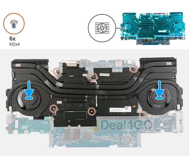 Alt view image 3 of 6 - Deal4GO 12V CPU GPU Graphics Cooling Fan Replacement for Dell Alienware M17 R5 AMD Ryzen Edition 2022