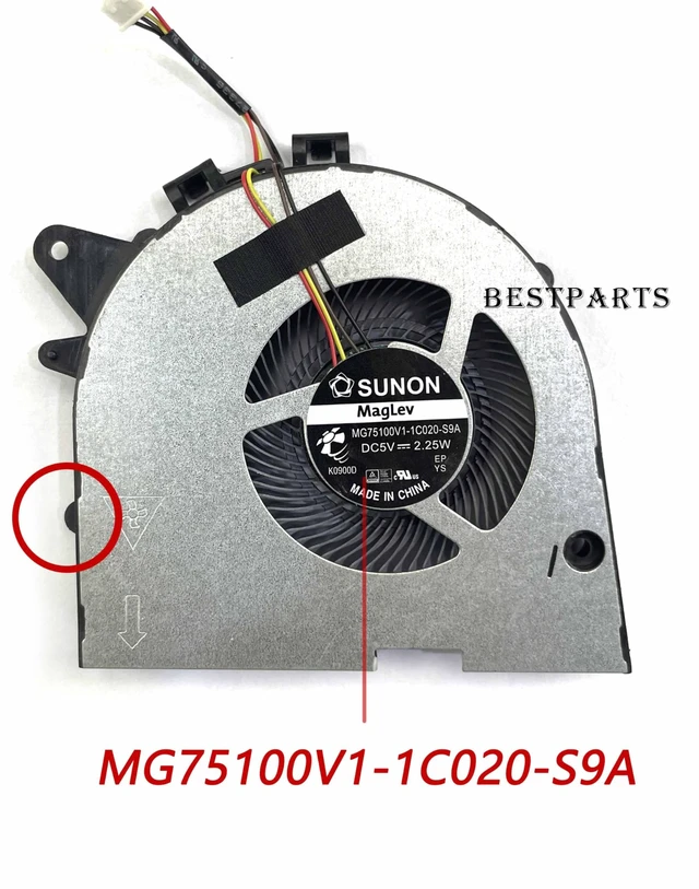 Alt view image 5 of 7 - Bestparts Fan Replacement for Legion Y545 - Original CPU+GPU Cooling Fan Replacement for Lenovo Legion Y545 (Type: 81Q6) P/N: 5H40S19931 (Not for Legion Y545-PG0)