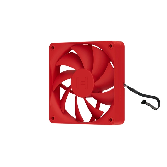 Alt view image 3 of 4 - Hyte Flow FA12 120mm PC Case Fans 4-Pack, High Performance, Low Noise, 1500 RPM, 4-Pin PWM, Fluid Dynamic Bearing - Wild Cherry (Red)