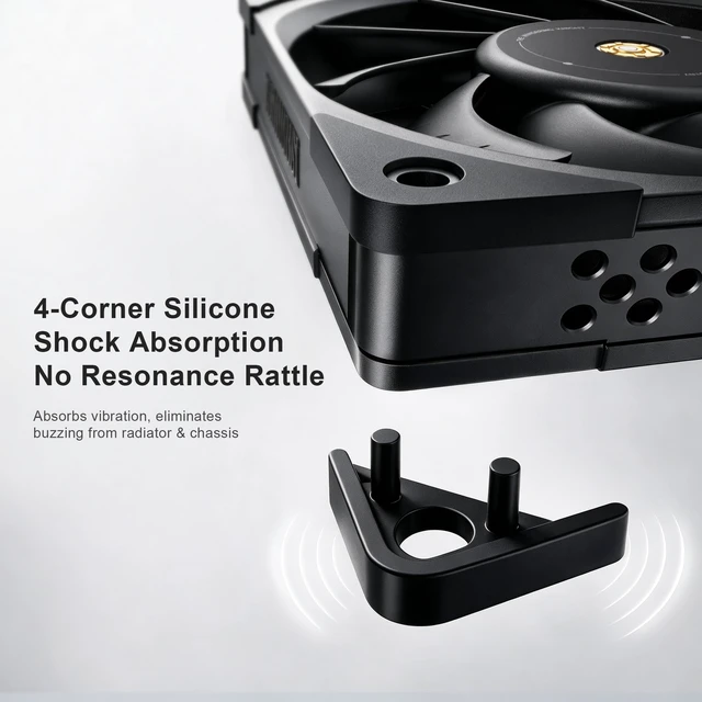 Alt view image 7 of 7 - Asiahorse Xcalibur 360mm PC Case Fan, 3000RPM High Performance PWM Fan | Dual Ball Bearing, Aluminum Frame, 3-Phase 6-Pole Motor, 95.14CFM 5.2mmH2O Static Pressure, Quiet Cooling for CPU GPU Water