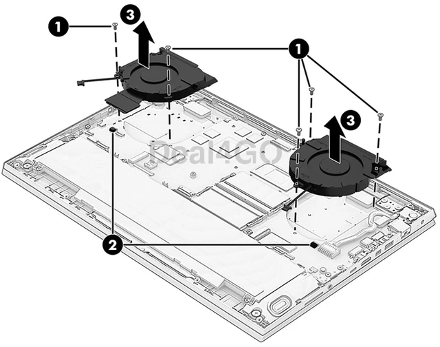 Alt view image 3 of 5 - Deal4GO 5v CPU & GPU Graphics Cooling Fan M57160-001 Replacement for HP Omen 16-B 16-C 16-B0000TX 16-C0001DX (RTX 3050)
