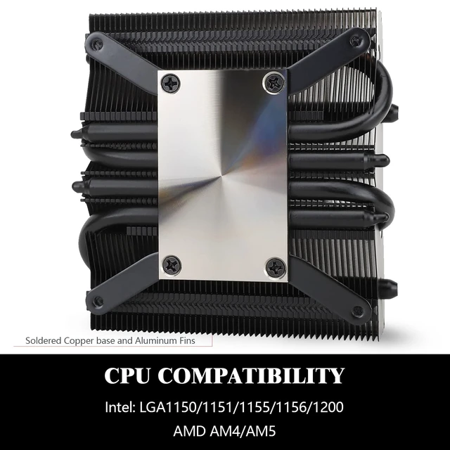 Alt view image 5 of 7 - Thermalrlght AXP90-X53 Black Low Profile CPU Air Cooler, with 92mm Slim PWM Fan for 2700RPM High Speed ITX Cooler, AGHP 3.0 Technology, for AMD AM4 AM5/Intel 1150/1151/1200/1700