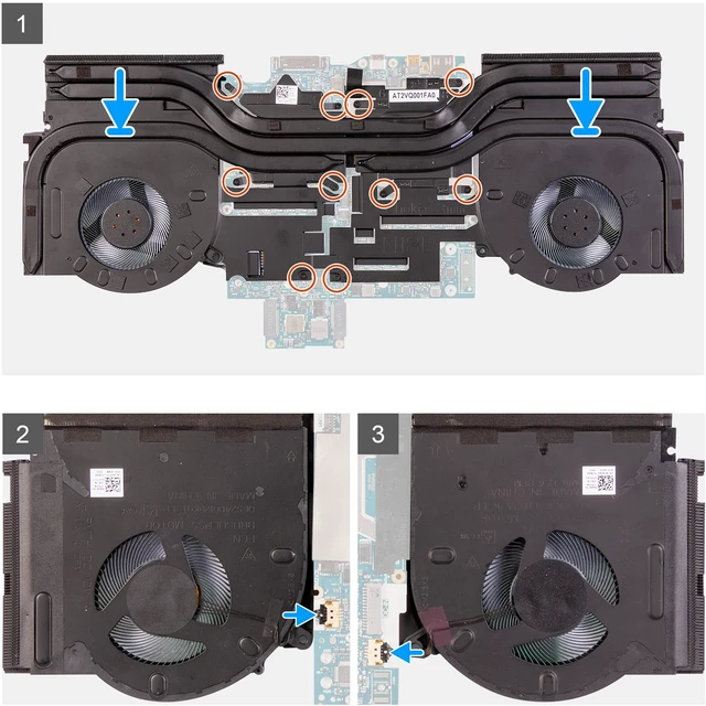 Alt view image 2 of 6 - Deal4GO CPU Cooling Fan CNV63 0CNV63 FM7J w/GPU Cooler H5TYJ 0H5TYJ FM7H Set Replacement for Dell Alienware M17 R3 M17 R4 P45E