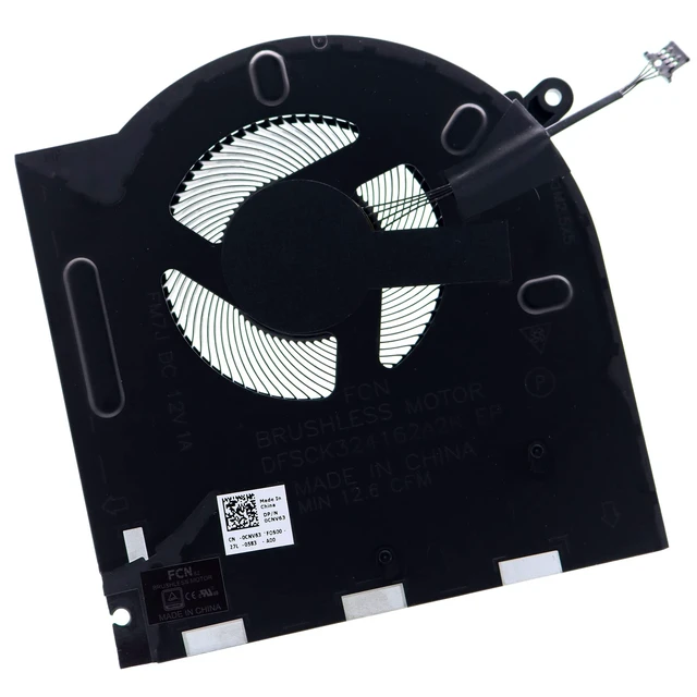 Alt view image 5 of 6 - Deal4GO CPU Cooling Fan CNV63 0CNV63 FM7J w/GPU Cooler H5TYJ 0H5TYJ FM7H Set Replacement for Dell Alienware M17 R3 M17 R4 P45E