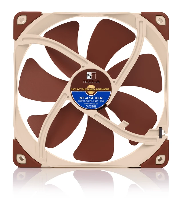 Alt view image 3 of 5 - Noctua NF-A14 ULN, High-Performance Whisper Quiet 140mm | Ultra Low Noise 25mm Thick Fan, for PC and Electronics Cooling, Rich Accessory Kit, 2 Speed Settings 800/650rpm 3-Pin