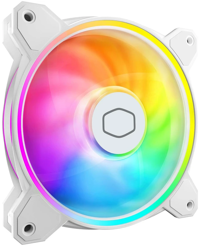 Main image of Cooler Master MF140 Halo² White PC Case Liquid Cooler Air Cooler Fan, 140mm Fan, Dual-Loop aRGB Rings, Dynamic PWM 2,050 RPM, Air Balance Blades, aRGB Lighting, Hybrid Frame