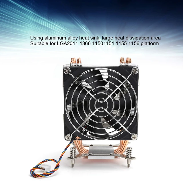 Alt view image 3 of 7 - CPU Air Cooler, 90mm CPU Cooling Fan Liquid Heat Sink 4 Heatpipes PWM CPU Fan Computer ITX Heatsink for LGA 2011 1366 1150 1151 1155 1156
