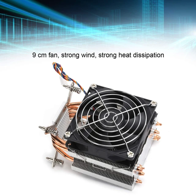 Alt view image 4 of 7 - CPU Air Cooler, 90mm CPU Cooling Fan Liquid Heat Sink 4 Heatpipes PWM CPU Fan Computer ITX Heatsink for LGA 2011 1366 1150 1151 1155 1156