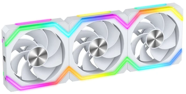 Main image of Iesooy ARGB Cooling Fan, Modular Stackable Silent ARGB Fan, 5V 3-PIN Cable 1800RPM, Daisy Chain PWM RGB, 120mm PC Case Fan, ARGB Async/Sync for CPU Coolers White, Reverse, 3-Pack