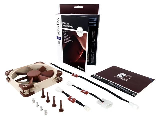 Alt view image 3 of 6 - Noctua NF-S12A ULN, High-Performance Whisper Quiet Fan 120mm | Ultra Low Noise 25mm Thick Fan, for PC and Electronics Cooling, Rich Accessory Kit, 2 Speed Settings 800/600rpm 3-Pin