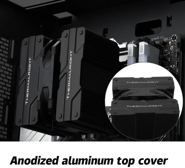 Alt view image 7 of 7 - Thermalrlght Peerless Assassin 120 MINI Black CPU Air Cooler, 6 Heat Pipes Dual Towers Cooler, with Dual TL-D12B PWM Fans, Desktop PC Cooler for Intel LGA 1851/1700/1150/1151/1200/2011,AMD:AM4/AM5