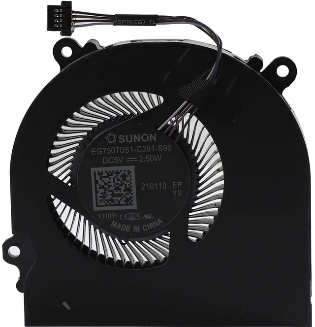 Main image of CPU Cooling Fan Replacement for EVOO EG-LP7-BK MECHREVO Z2 Air-G Schenker XMG Core 15 TongFang GK5CP6V GK5CP5V EG75070S1-C391-S99, DC 5V 2.50W, Stable Operation, Low Noise