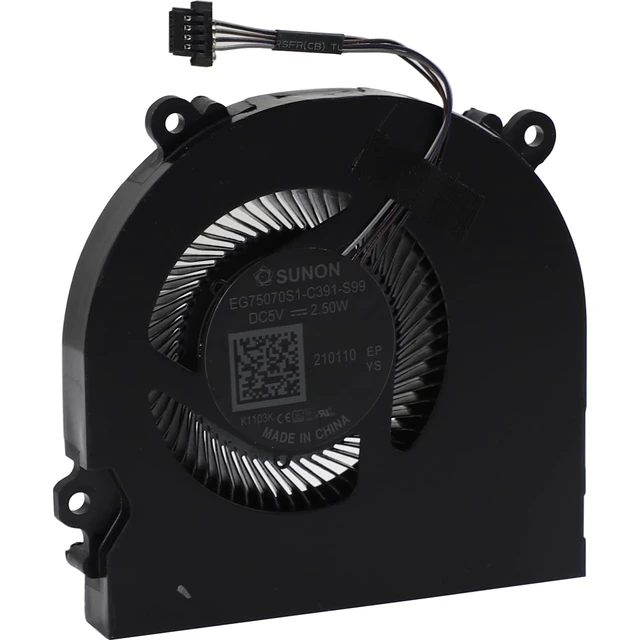 Alt view image 3 of 7 - CPU Cooling Fan Replacement for EVOO EG-LP7-BK MECHREVO Z2 Air-G Schenker XMG Core 15 TongFang GK5CP6V GK5CP5V EG75070S1-C391-S99, DC 5V 2.50W, Stable Operation, Low Noise