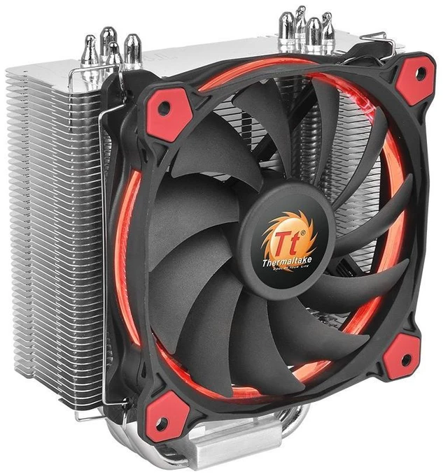 Main image of Thermaltake RIING Silent 150W LGA1200 AM4 Ready Intel/AMD 120mm High Airflow LED Fan CPU Cooler, Red, CL-P022-AL12RE-A