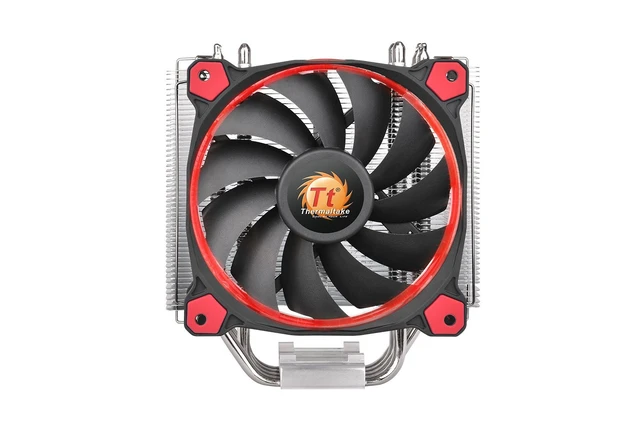 Alt view image 2 of 7 - Thermaltake RIING Silent 150W LGA1200 AM4 Ready Intel/AMD 120mm High Airflow LED Fan CPU Cooler, Red, CL-P022-AL12RE-A