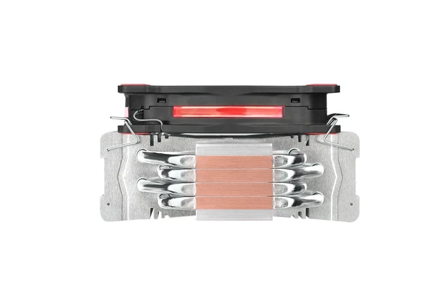 Alt view image 5 of 7 - Thermaltake RIING Silent 150W LGA1200 AM4 Ready Intel/AMD 120mm High Airflow LED Fan CPU Cooler, Red, CL-P022-AL12RE-A