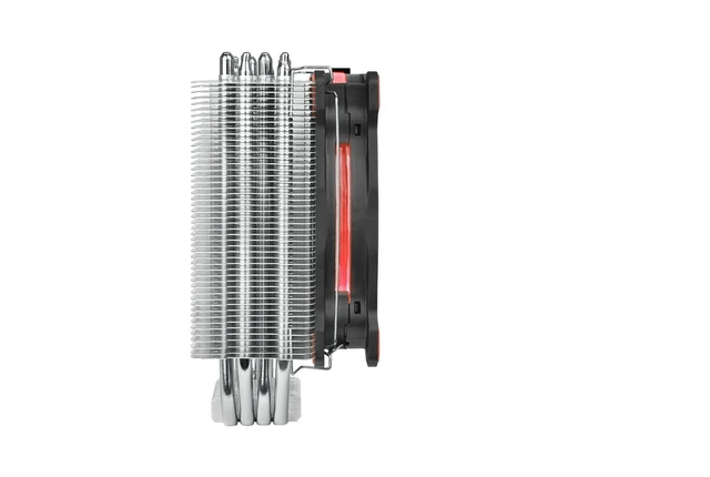 Alt view image 3 of 7 - Thermaltake RIING Silent 150W LGA1200 AM4 Ready Intel/AMD 120mm High Airflow LED Fan CPU Cooler, Red, CL-P022-AL12RE-A