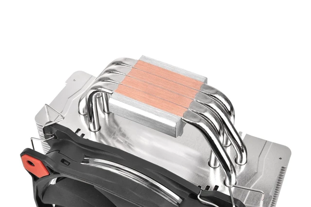 Alt view image 6 of 7 - Thermaltake RIING Silent 150W LGA1200 AM4 Ready Intel/AMD 120mm High Airflow LED Fan CPU Cooler, Red, CL-P022-AL12RE-A