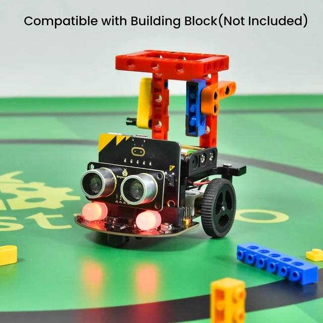 Alt view image 6 of 7 - KEYESTUDIO Microbit Robot Car Starter Kit Compatible with BBC Micro:bit V2 | DIY Programmable Robots Car Kit, STEM Educational Project, for Graphical Makecode and Python Coding Car(without Micro bit)