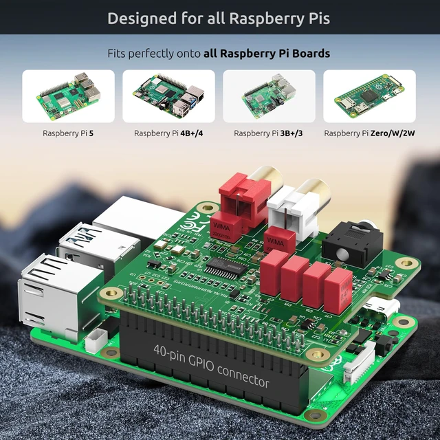Alt view image 4 of 7 - InnoMaker HiFi DAC HAT for Raspberry Pi 5/4/3B+/Zero | PCM5122 384kHz/32bit DAC Audio Card Expansion Board | Dual Oscillators & DOP | RCA/3.5mm Output, 112dB SNR