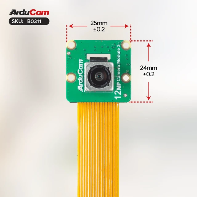 Alt view image 3 of 7 - Arducam for Raspberry Pi Camera Module 3 Wide, 120°(D) IMX708 Autofocus Pi Camera V3, 15cm 15-22 Pin FFC Cable
