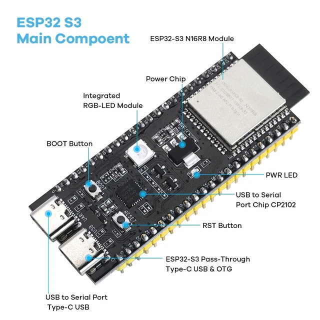Alt view image 3 of 7 - LAFVIN AI Chatbot Kit for ESP32-S3, Preloaded OpenAI & Deepseek Voice Assistant Projects, Voice Wake-up & Real-time Interruption, Suitable for Learning AI and IoT Projects.